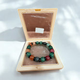 Multicolored Crackle Beaded Bracelet – Handcrafted Elegance